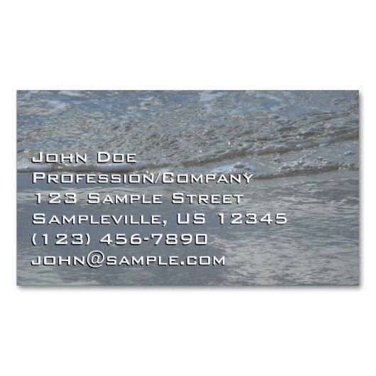 水のラッピングビーチ抽象芸術写真 マグネット名刺 (正面)