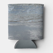 水のラッピングビーチ抽象芸術写真 缶クーラー (正面)