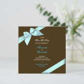 水のリボンの結婚式の保存日付S5V2 セーブザデート (スタンド正面)