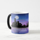 水の上で夜に自分の街を作る モーフィングマグカップ (正面左)