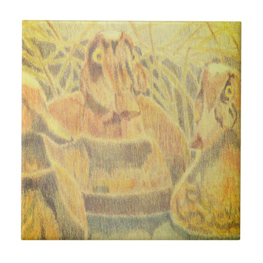 水の上で木のアヒル タイル (正面)