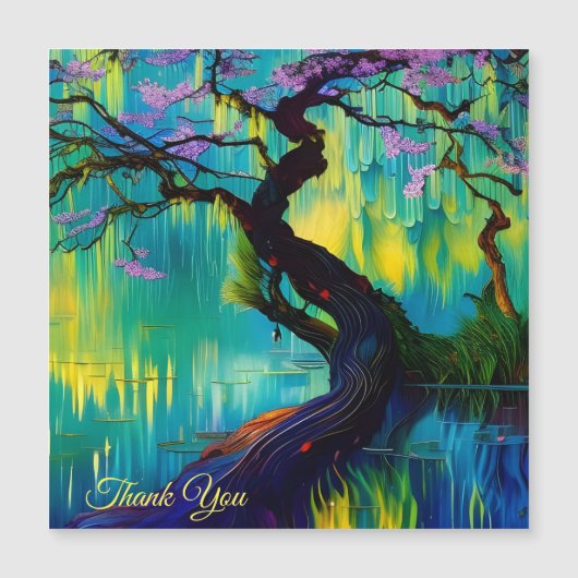 水の上にピンクの花の木ありがとう (正面)