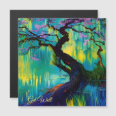 水の上にピンクの花の木が咲く (正面/裏面)