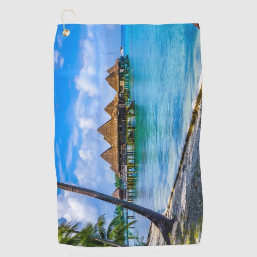 水の上に住む ゴルフタオル (正面)