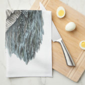 水の上に白い白鳥 キッチンタオル (四つ折り)