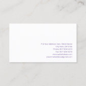 水の上に白い蘭の反射ソフトラベンダー 名刺 (裏面)