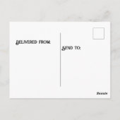 水の上に立つ赤い冠の鶴 ポストカード (裏面)