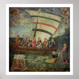 水の上のキリストの歩く、'Navicella'の後 ポスター