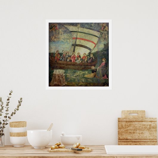 水の上のキリストの歩く、'Navicella'の後 ポスター (キッチン)