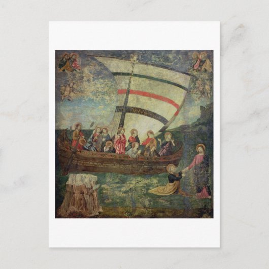 水の上のキリストの歩く、'Navicella'の後 ポストカード (正面)