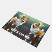 水の上のコルギ ドアマット (アングル)