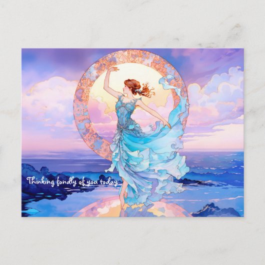 水の上のスカイダン絵画サー ポストカード (正面)