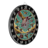 水の上のダイナミックダックデザイン ダーツボード (正面左)