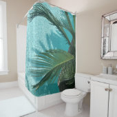水の上のヤシの木 シャワーカーテン (インサイチュ)