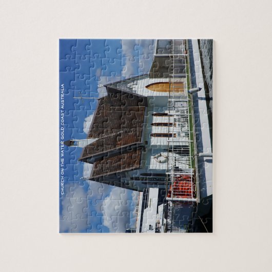 水の上の教会金ゴールドコーストオーストラリア ジグソーパズル (縦)