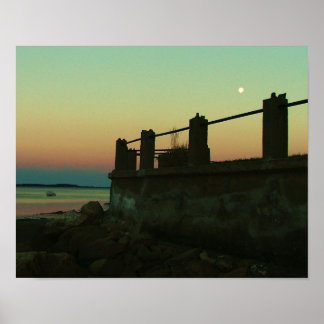 水の上の月ロッキーキングストンマ。 ポスター