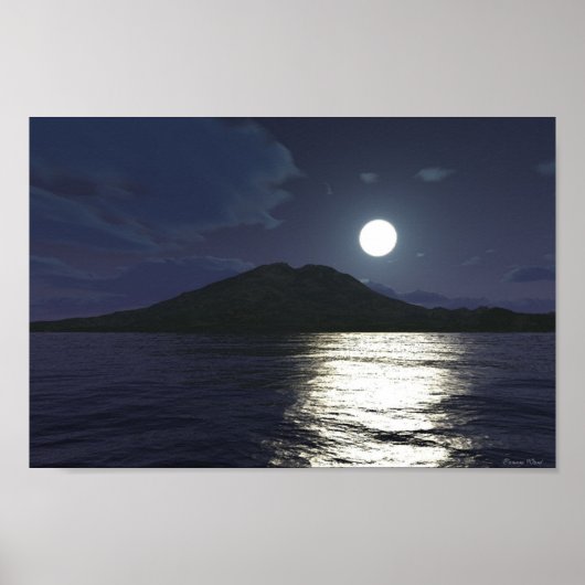 水の上の月明かり ポスター (正面)