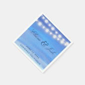 水の上の糸のライト スタンダードカクテルナプキン (角)