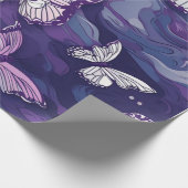 水の上の紫の蝶 ラッピングペーパー (角)