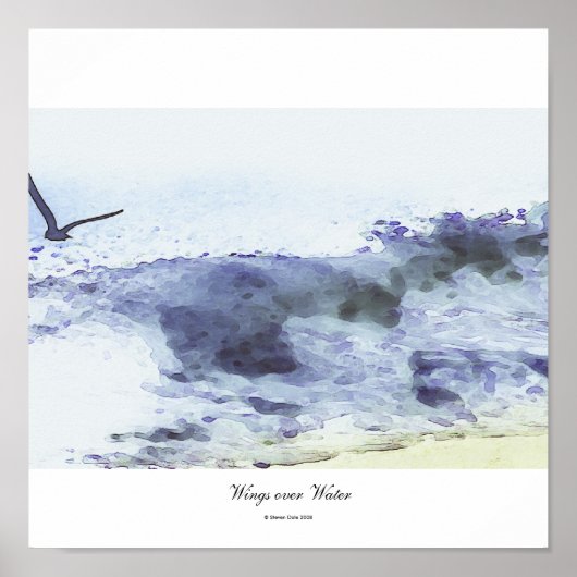 水の上の翼 |水彩 ポスター (正面)