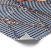 水の上葉に乾燥した茶色 ポスター (角)