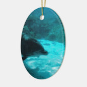 水の下のイルカ セラミックオーナメント (左)
