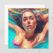 水の下の美しい女性AIアート (正面/裏面)