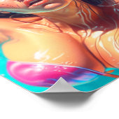 水の下の美しい女性AIアート ポスター (角)