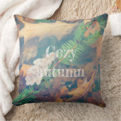 水の下葉にオレンジのオーク材 クッション (ブランケット)