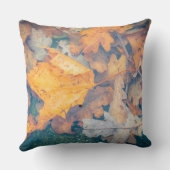 水の下葉にオレンジのオーク材 クッション (裏面)