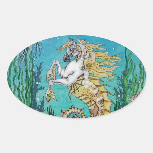 水の下 楕円形シール (正面)