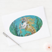 水の下 楕円形シール (封筒)