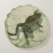 水の中で勝利するヒキガエル ラウンドクッション (裏面)