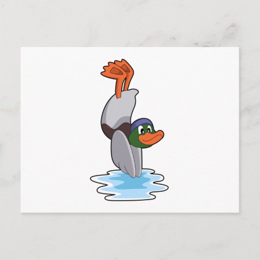 水の中で逆立ちしているカエル.png ポストカード (正面)