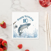 水の中に大きな魚10th誕生日パーティナプキンス スタンダードカクテルナプキン (インサイチュ)
