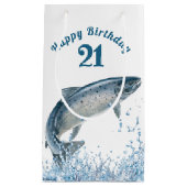 水の中に大きな魚21歳の誕生日スモール抱き枕 スモールペーパーバッグ (正面)