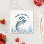 水の中に大きな魚65th誕生日パーティナプキンス スタンダードカクテルナプキン (インサイチュ)