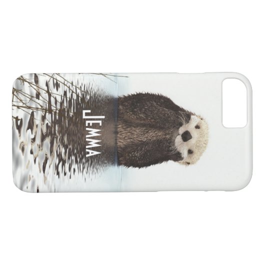 水の中のかわいい毛皮のカワウソ Case-Mate iPhoneケース (裏面(横))