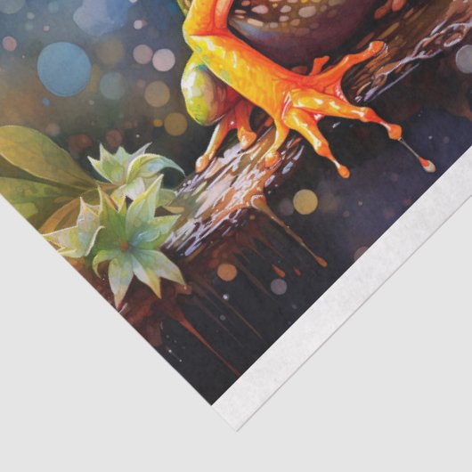 水の中のカエルの色コラージュ1デコページ紙 薄葉紙 (詳細)