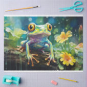 水の中のカエルの色4 Decopage紙 薄葉紙 (クラフト)