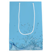 水の中のカエルの誕生日おめでとう ミディアムペーパーバッグ (裏面)