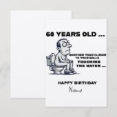 水の中のボール、面白い60歳の誕生日カードに (正面/裏面)