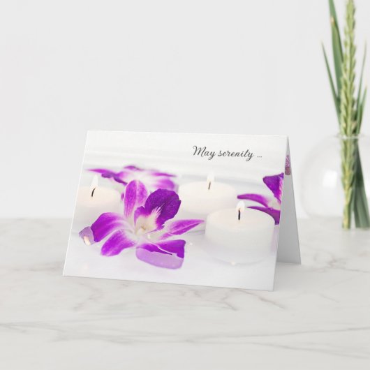 水の中のラン考えドとキャンドル カード (正面)