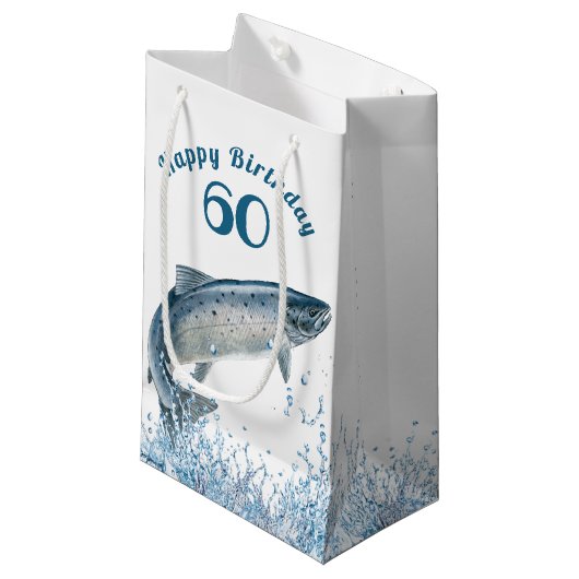 水の中の大魚60誕生日小抱き枕 スモールペーパーバッグ (正面アングル)
