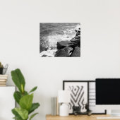 水の中の岩の写真プリント ポスター (ホームオフィス)