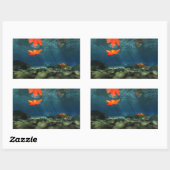 水の中の炎のシール 長方形シール (シート)