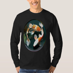水の中の美しい鯉の絵、鯉の魚レンズ Tシャツ