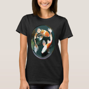 水の中の美しい鯉の絵、鯉の魚レンズ Tシャツ