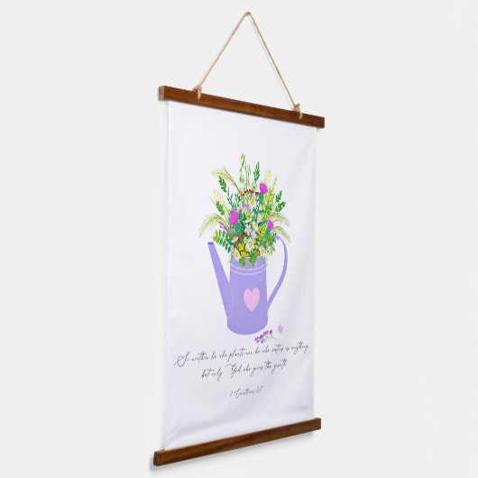 水の中の花は神の成長与えを可能にする 吊り下げ型タペストリー (傾斜あり)