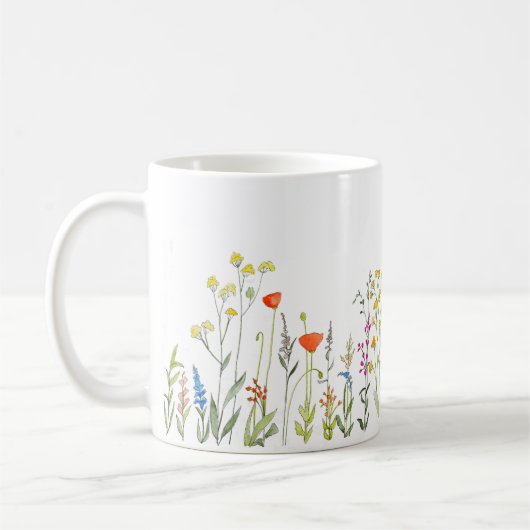 水の中の野草がコーヒーマグ コーヒーマグカップ (左)